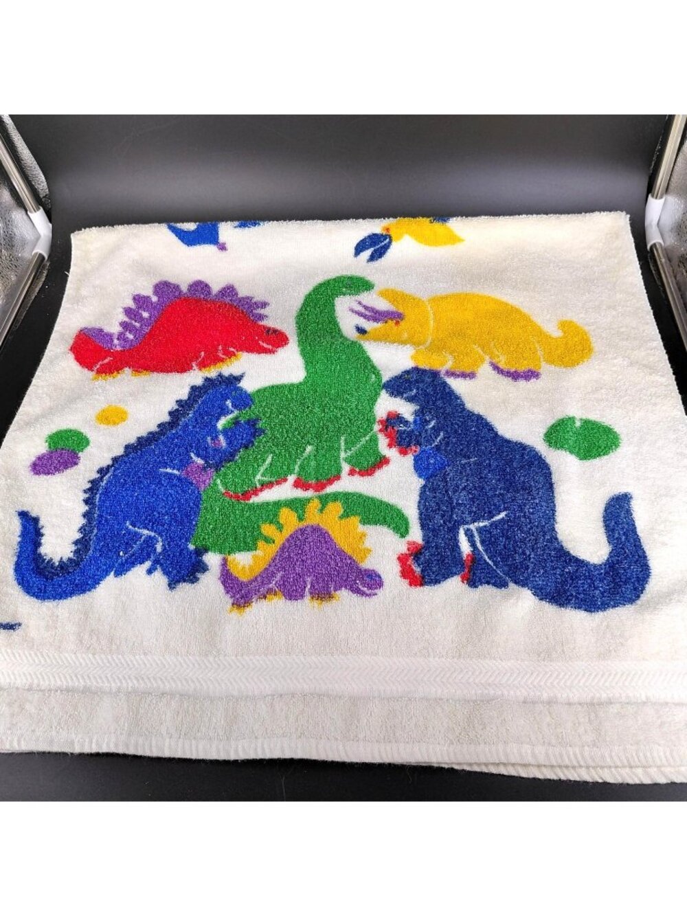Vint Dinosaur Bath Hand Towel Set 30x60 Multicolor USA 3pc R.A. Briggs Leshner